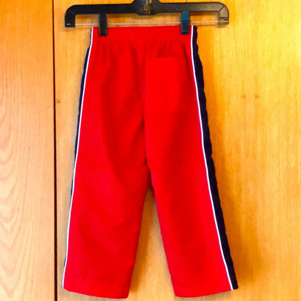Oshkosh B’gosh 4T red pull on elastic waist mesh lined sporty warm up pants EUC